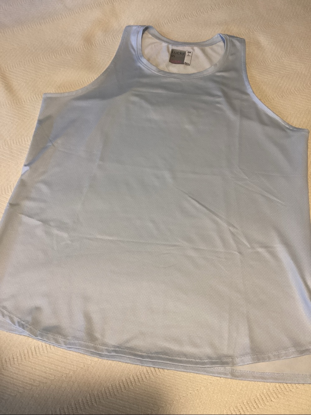 Lucky in Love Sleeveless Tank Top ice blue